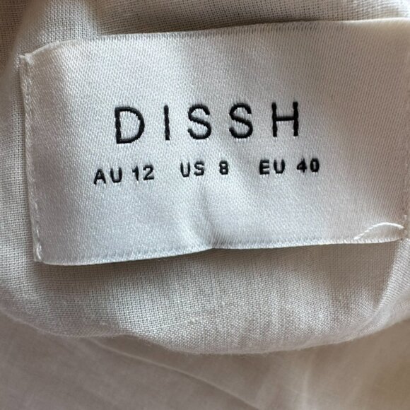 Dissh Ayla Cream Stripe Midi Dress Women’s Size 8 Cotton Summer Coastal Europe - Picture 8 of 15